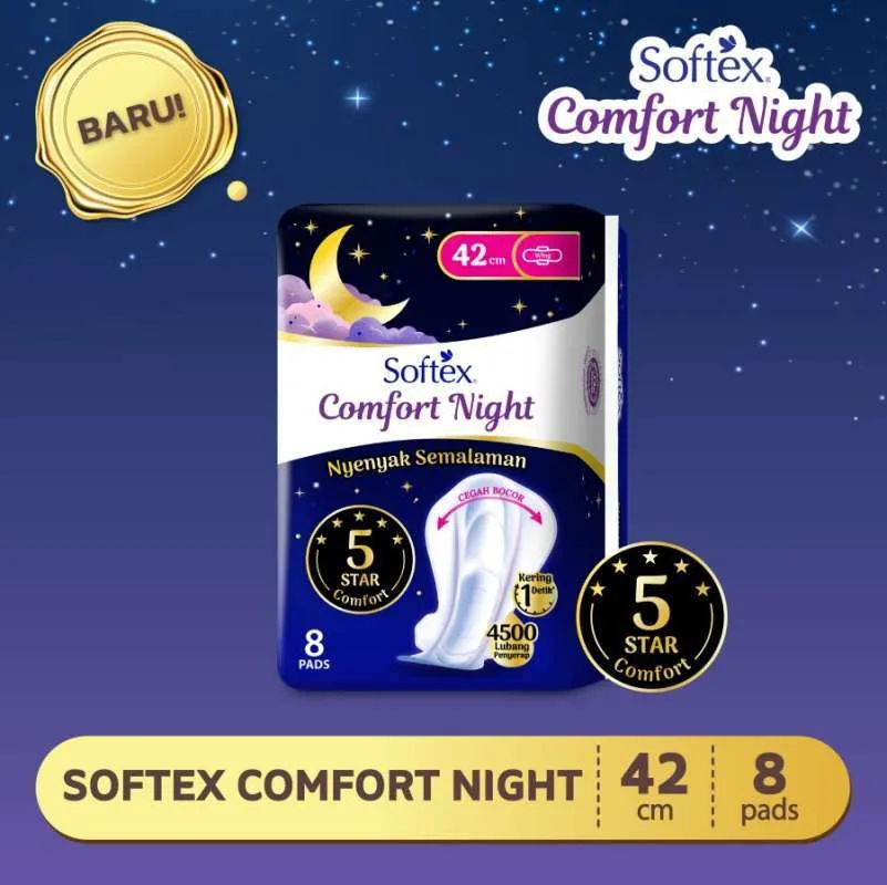 5 Kelebihan Softex Comfort Night 42cm 8 Pads
